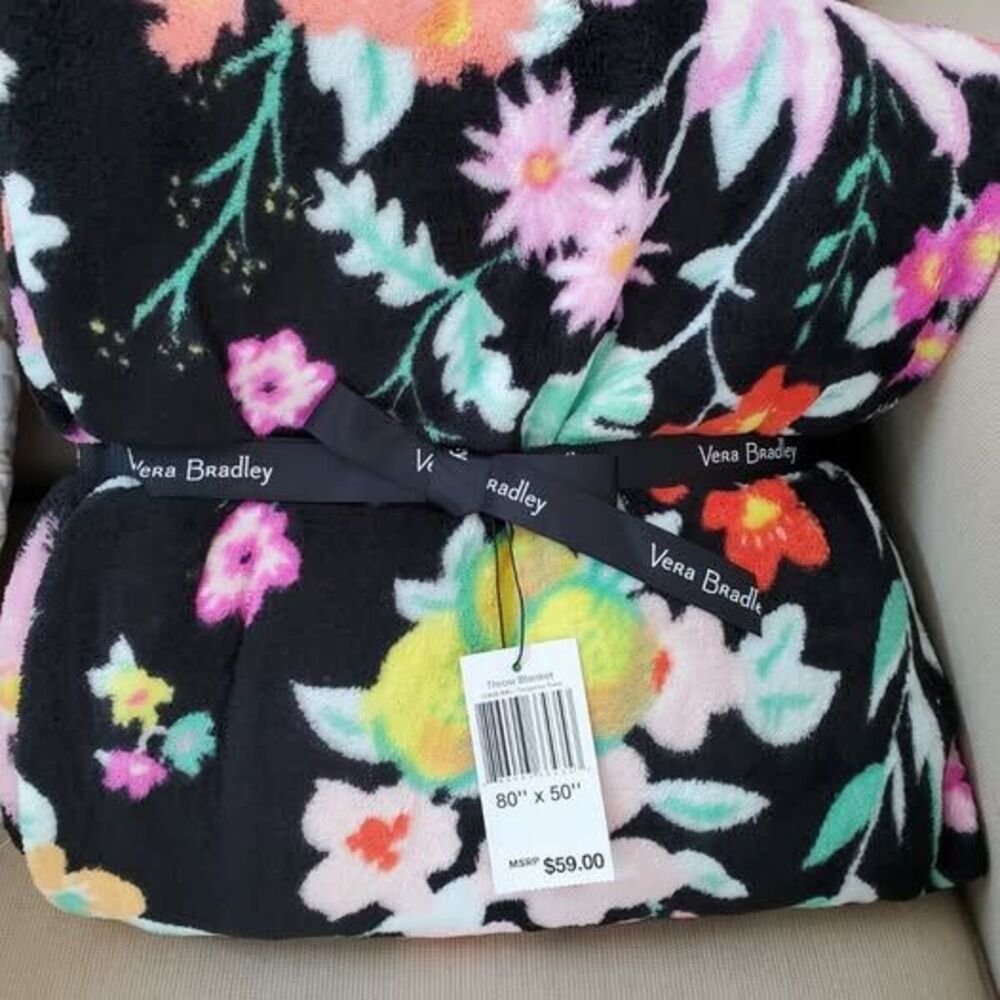 Vera Bradley 50 x 80 Fleece Throw Blanket Tangerine Twist New w Tags